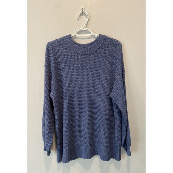 American Eagle Oversized Waffle Knit long sleeve Lightweight Sweater Small. Blue - Picture 1 of 6